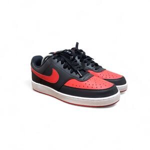 Nike Court Vision Low Black/Red Sneakers - Men's Size 9.5 New Without Box
